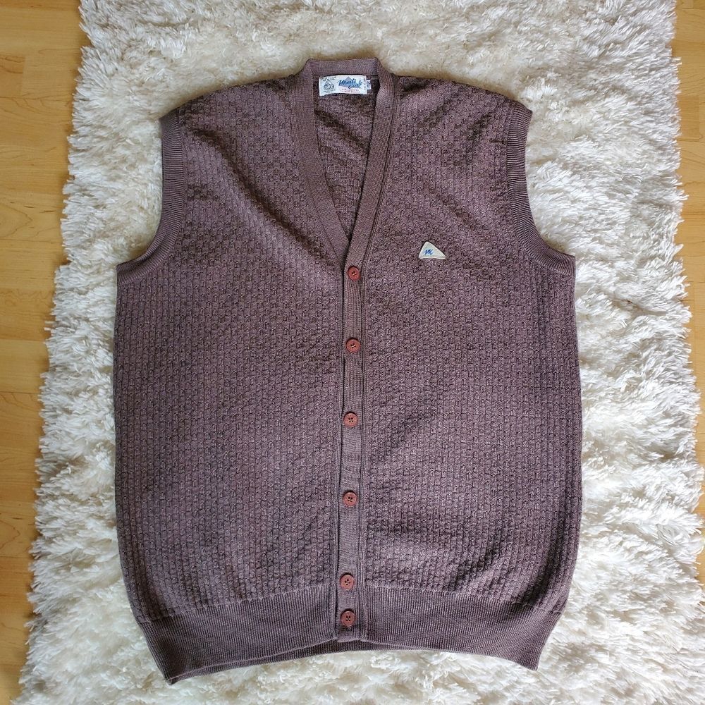 Vintage Monte Carlo Men's Grandpa Vest‎ Pure New Wool Size 42 Large